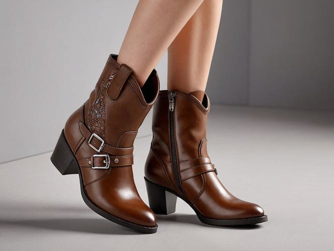 brown heel boots ankle