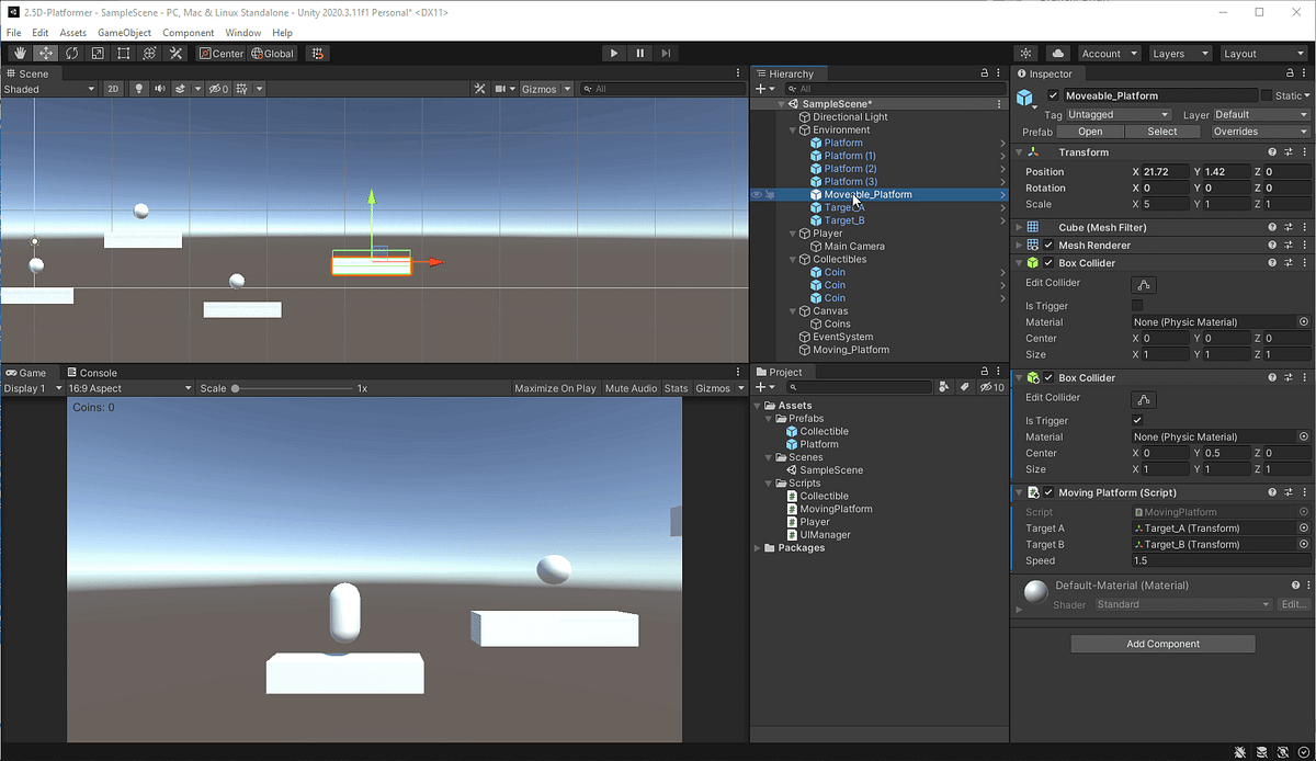 2.5D Platformer: Moving Platforms, Part 2 | by Brian Branch | Geek ...