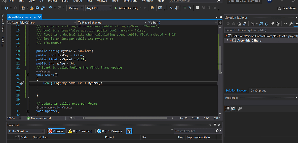 Basic C# Scripts: Debug.log - Xavier Hadley - Medium