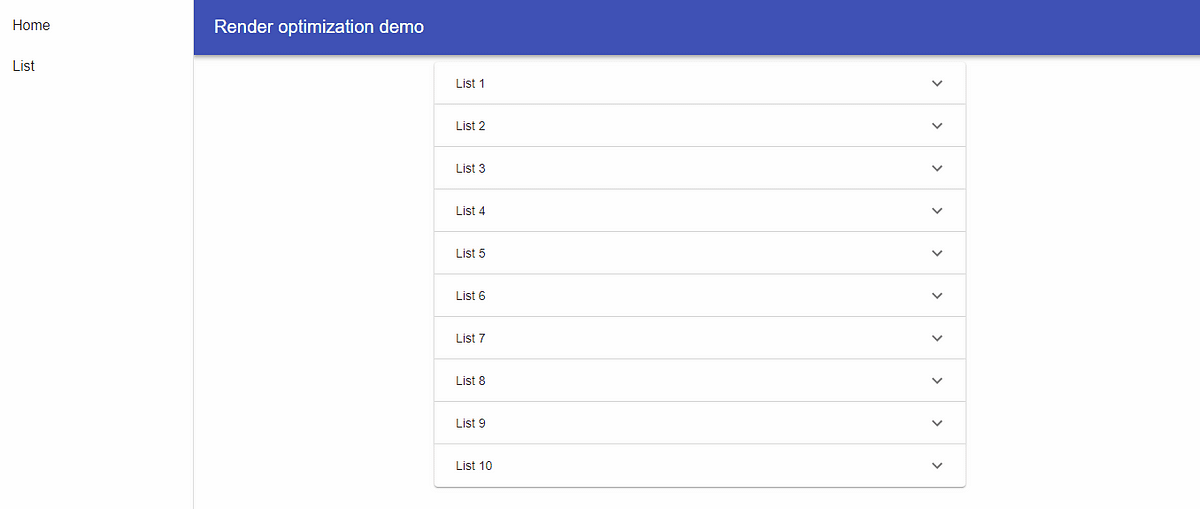 React: render optimization for Material UI collapsible list using Hooks ... image.