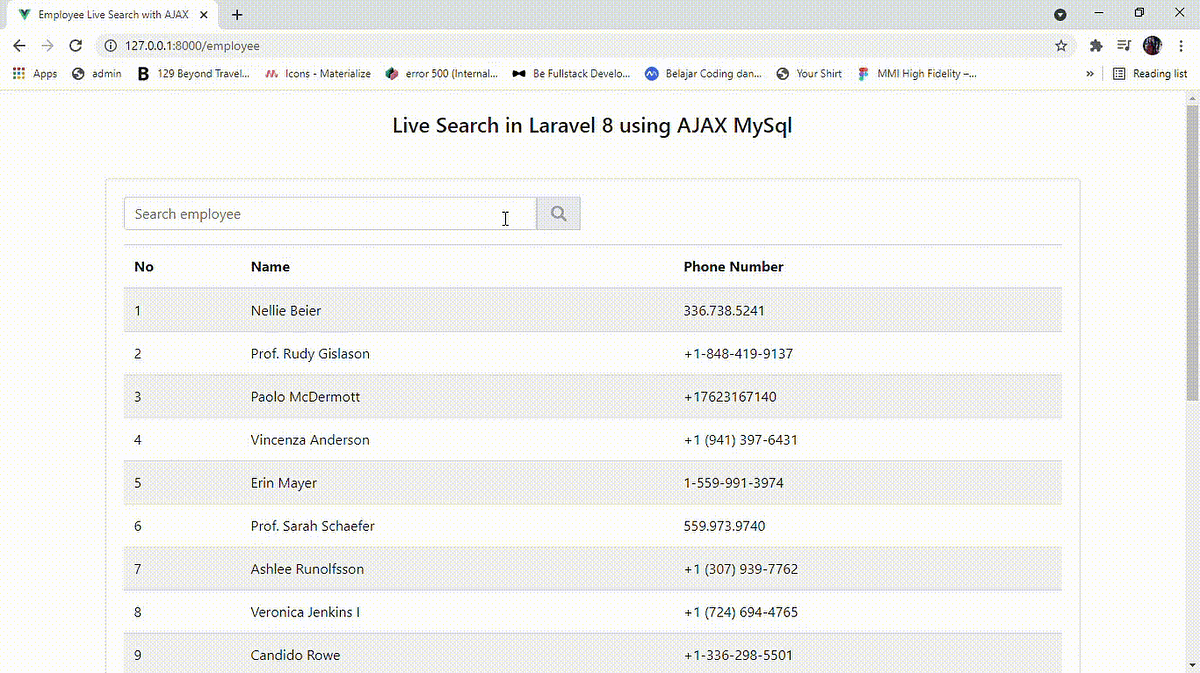 Live search in laravel 8 using ajax and Mysql | by Cahyo Fajar ...