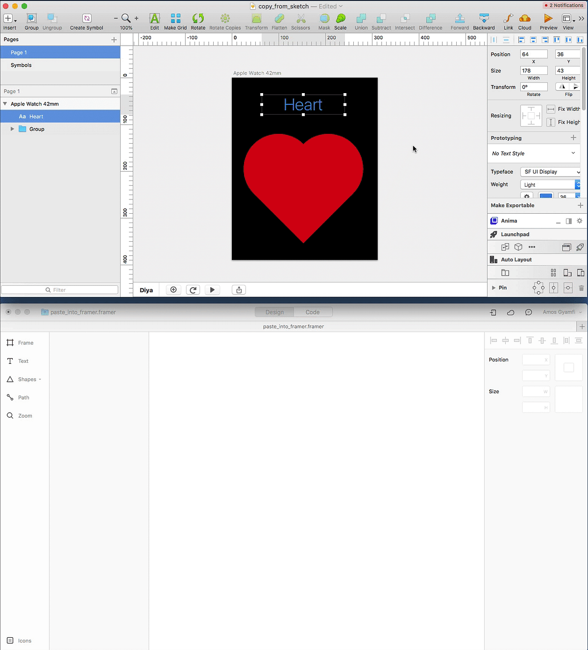 Framer Studio v115 First Look Copy & Paste Designs from Sketch by
