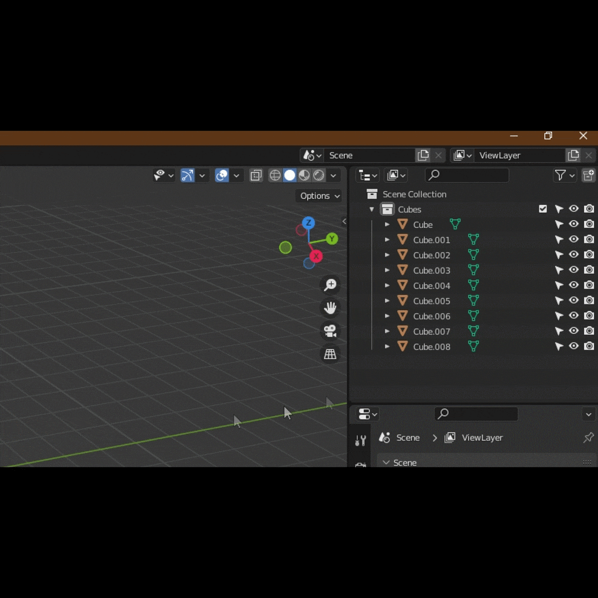 How to toggle selectable, hide in viewport and hide in render status of