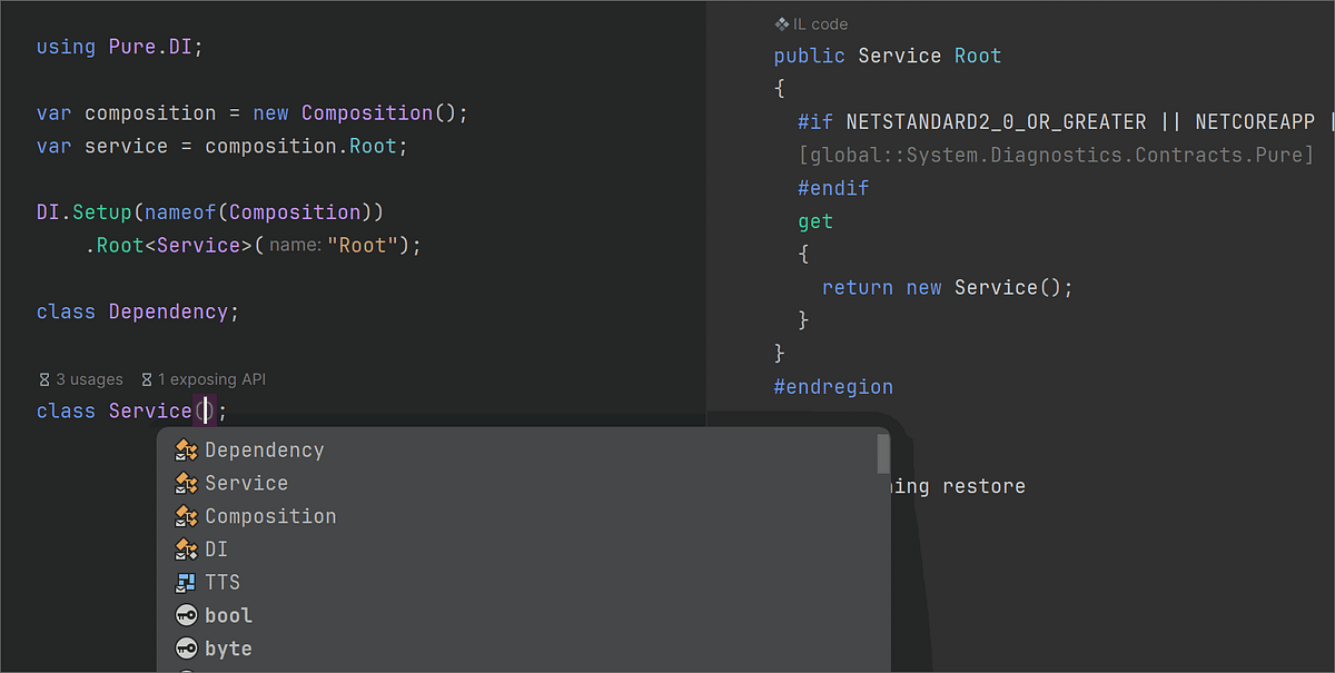 Pure.DI: DI without container, without .NET type reflection, and with ...