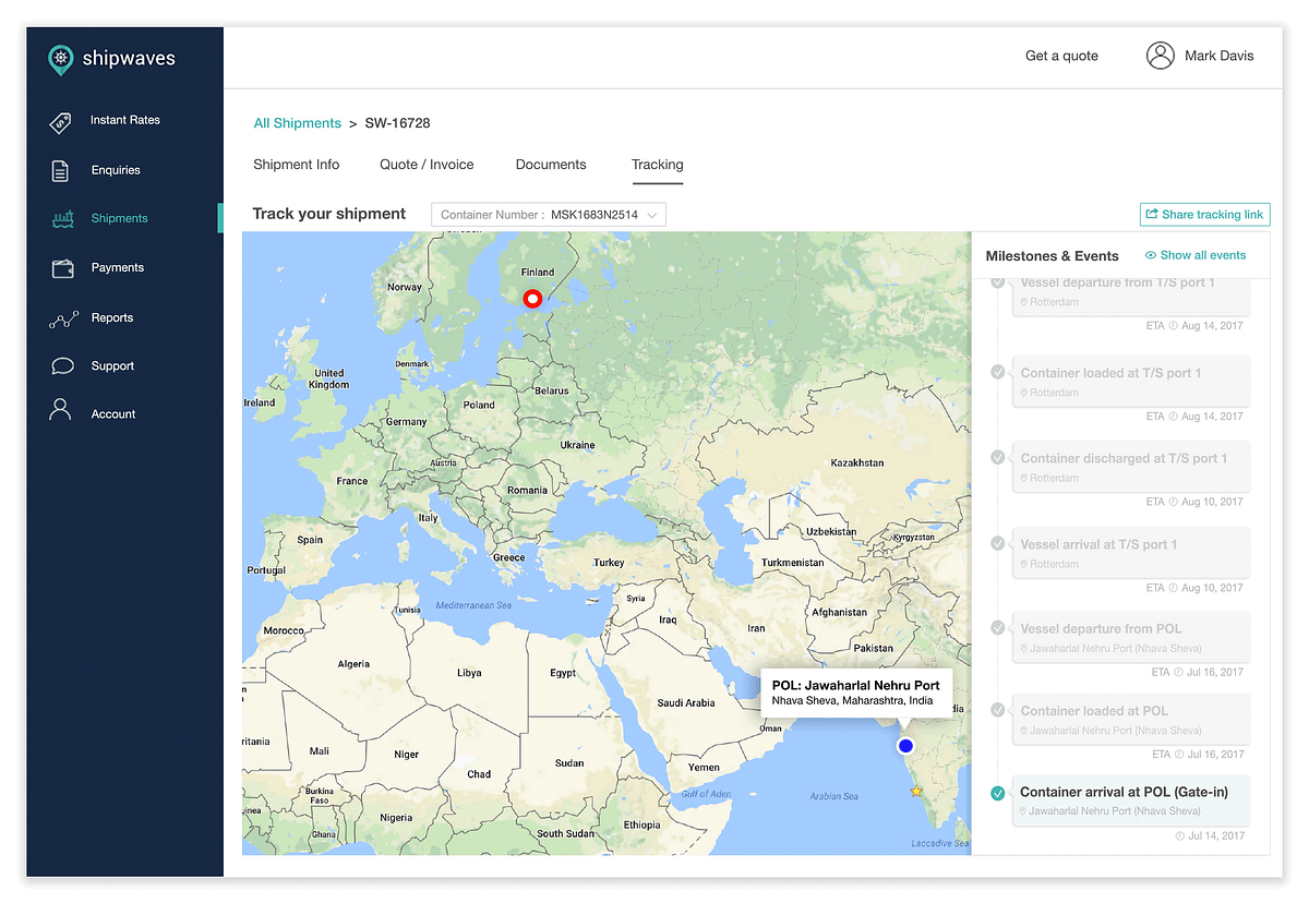 Shipwaves Introduces Realtime Freight Tracking by athahar