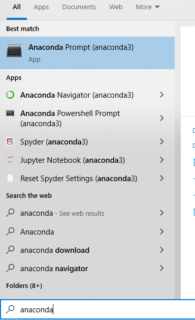 Open Jupyter Lab from Anaconda Prompt. Create new conda environment