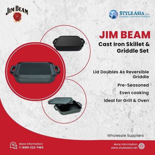 Jim Beam Cast Iron Grill Pan Set main image 1
