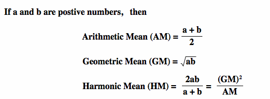 Geometric Mean Formula Example