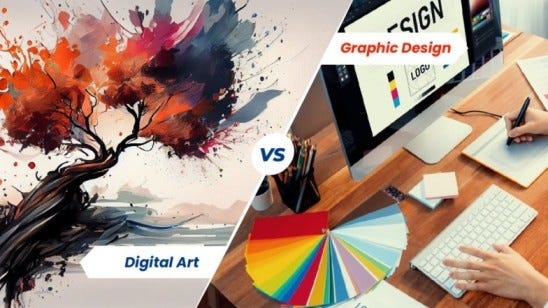 Demystifying Digital Art vs. Graphic Design: Similarities and