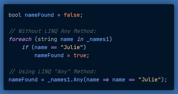 C# LINQ — “Any” - Vincent Taylor - Medium