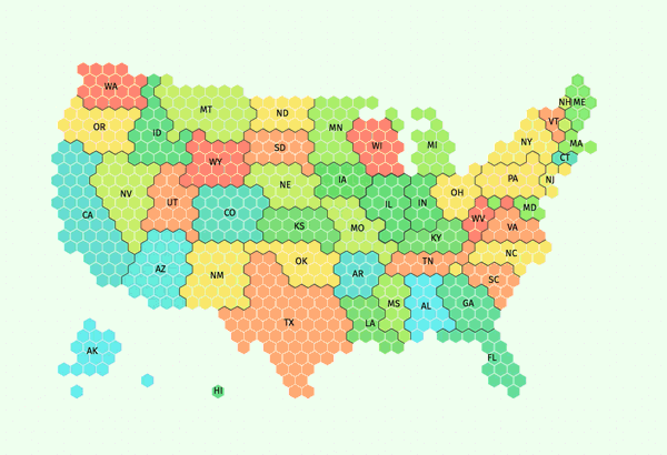 electoral map hex visualization