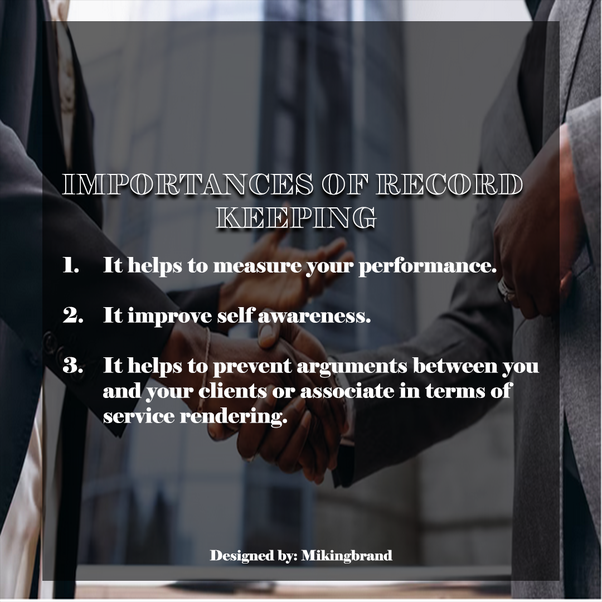 IMPORTANCE OF RECORD KEEPING. Sometimes business owners, small… by