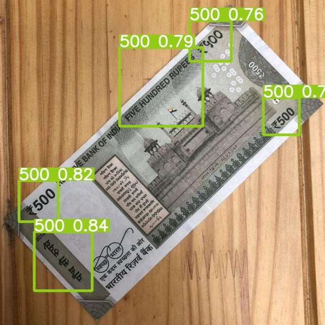 Indian Currency Detection using YOLOv5 and NVIDIA Jetson Nano by