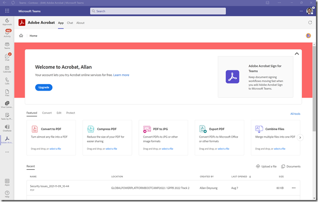 New native PDF integration experience in Microsoft Teams - Juan Carlos ...