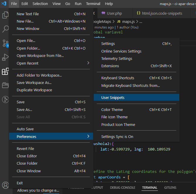 Cara setting snippet tag pada Vscode by M Agungmahardika