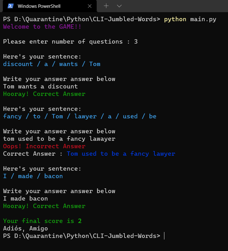 Build a Sentence Rearrangement Game Using Python | Python in Plain English