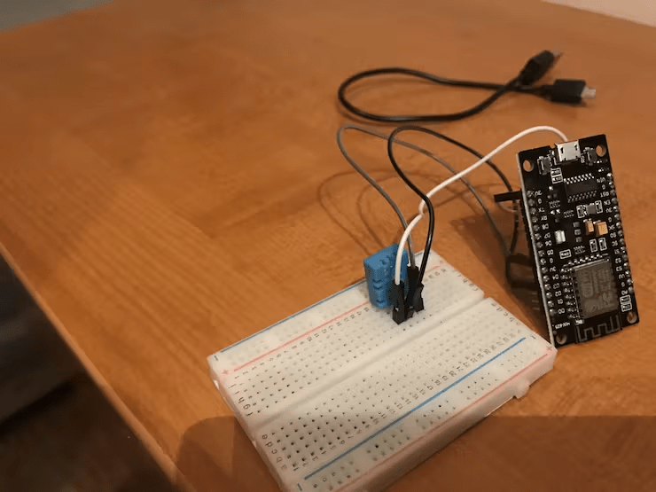 Visualizing Temperature and Humidity Data using ESP8266 in Cayenne Circuit Diagram