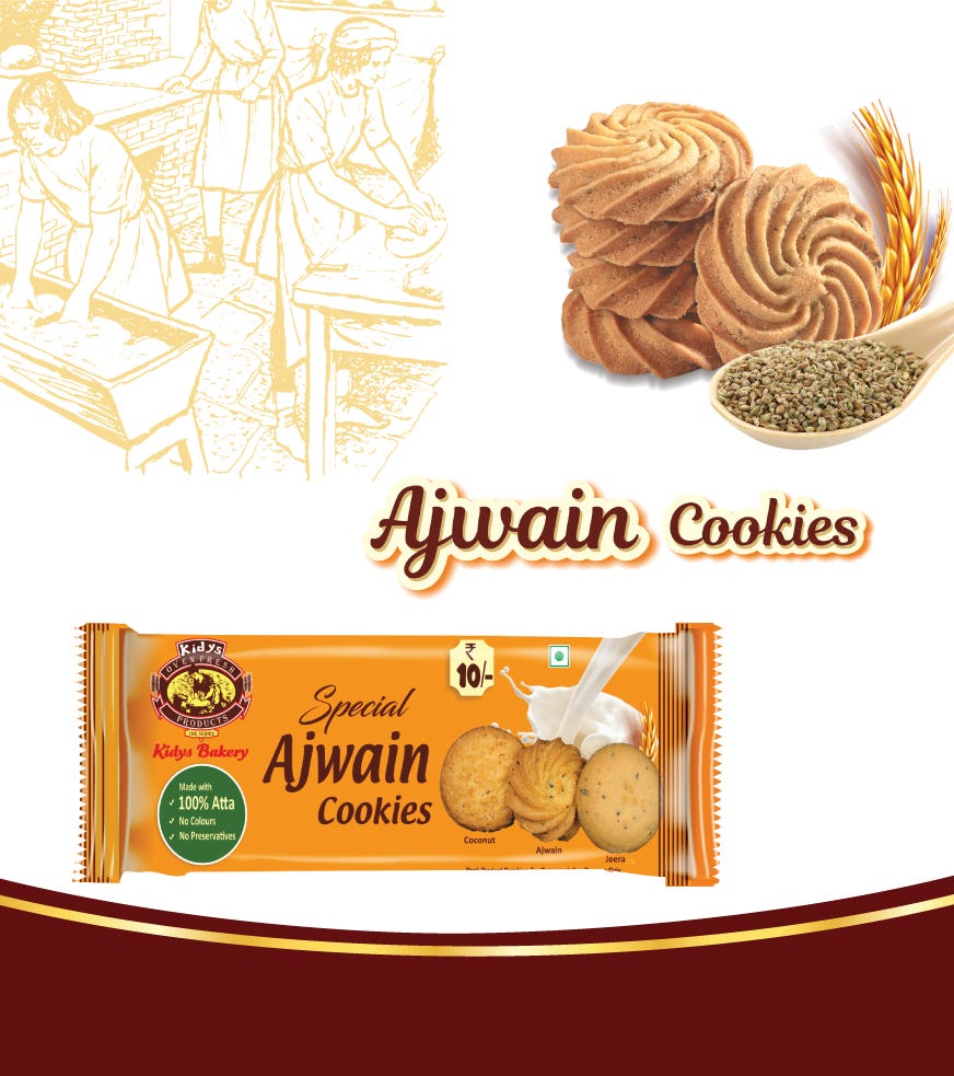 Best AJWAIN COOKIES shop In Noida by kidys food products Dec, 2023