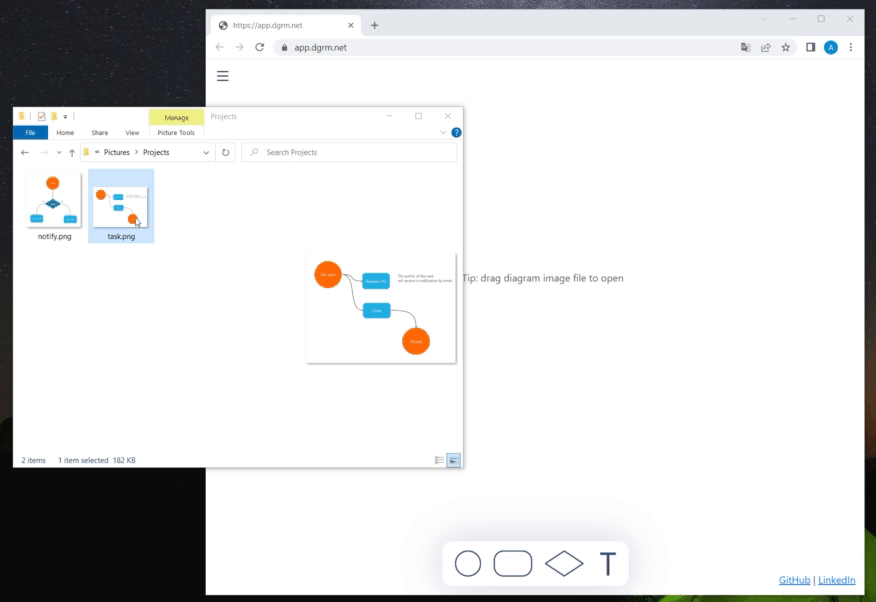 JavaScript diagram editor that renders diagrams from PNG images (open ...