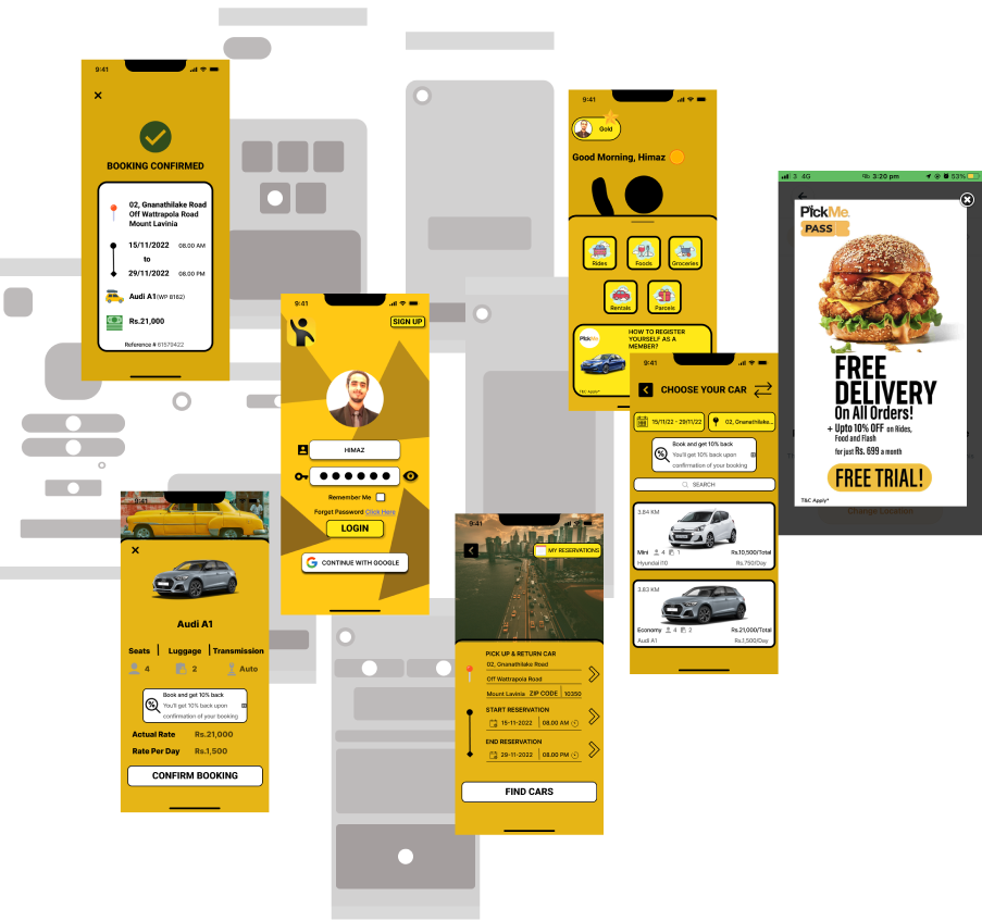 PickMe Mobile Application Case Study Design Developed on the Vehicle