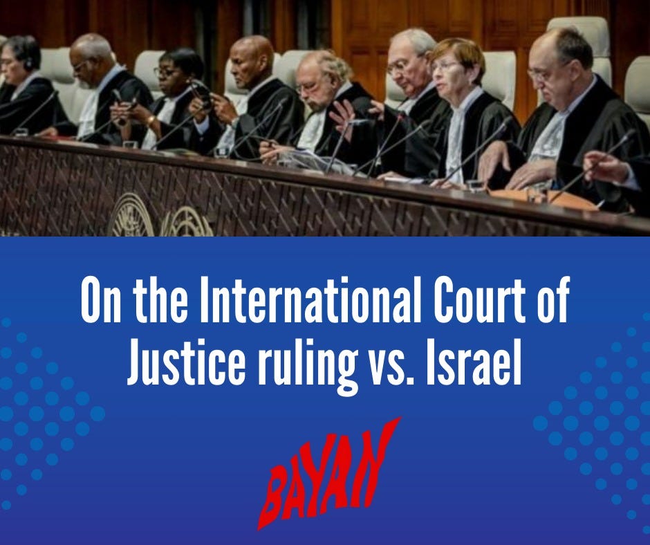 On the International Court of Justice ruling vs. Israel | by Bagong