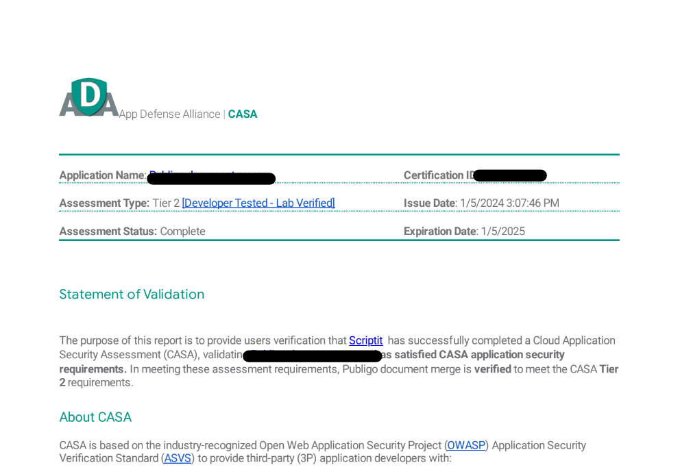 Guide to Completing Casa Tier 2 Security Assessment for Google Apps