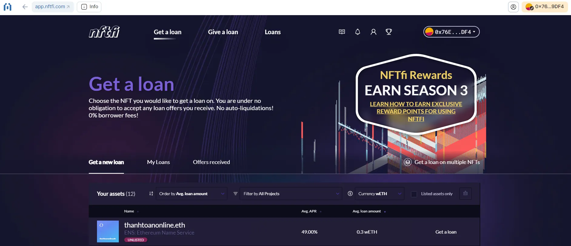 You can use your ENS as collateral for a loan on nftfi