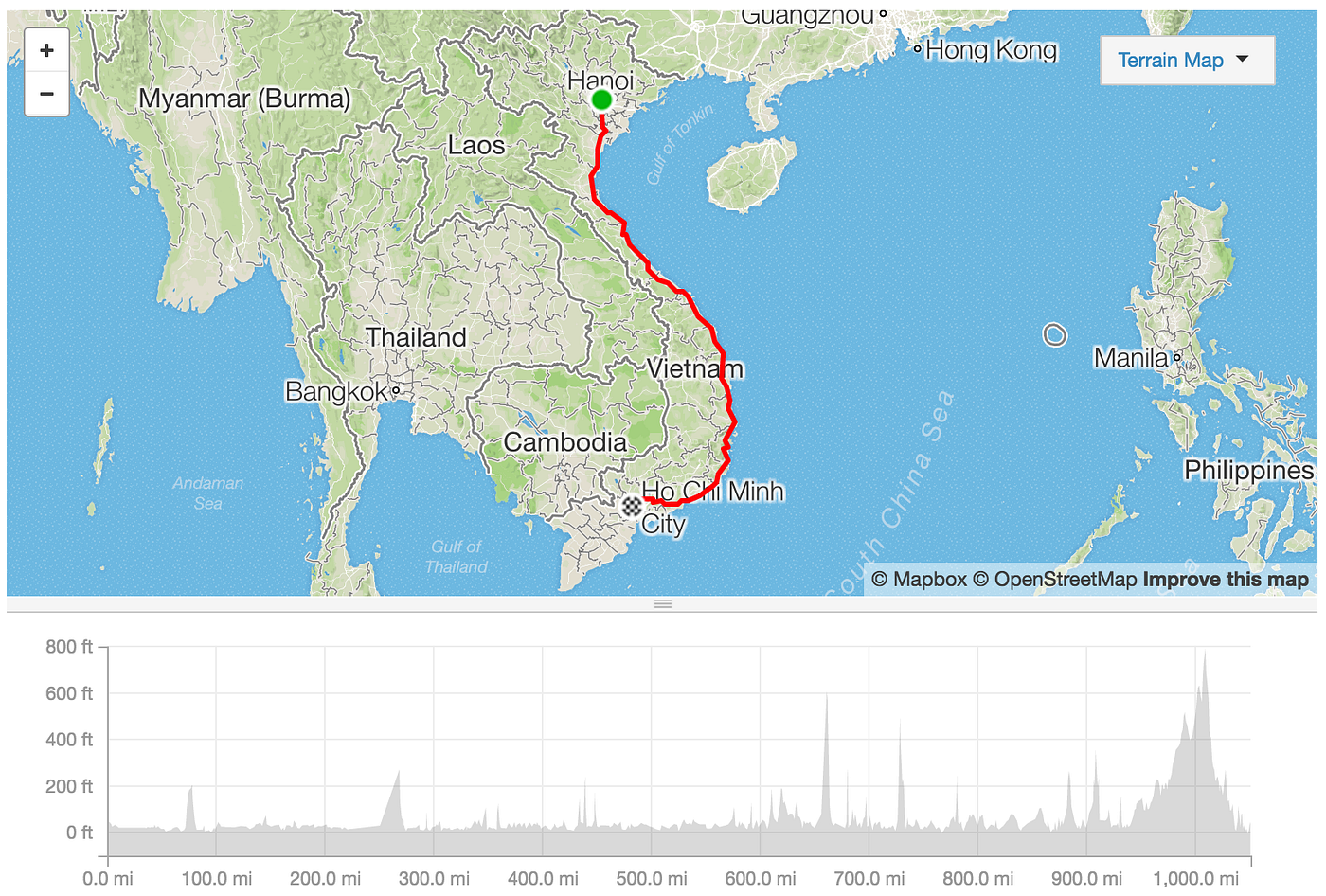 Cyclist facing coastal winds on Hai Van Pass