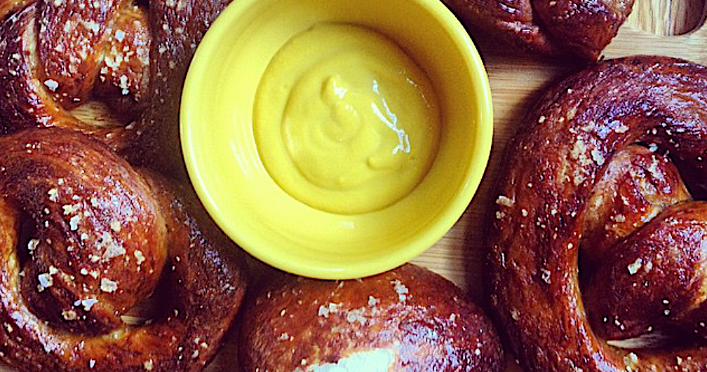 hard pretzels and mustard
