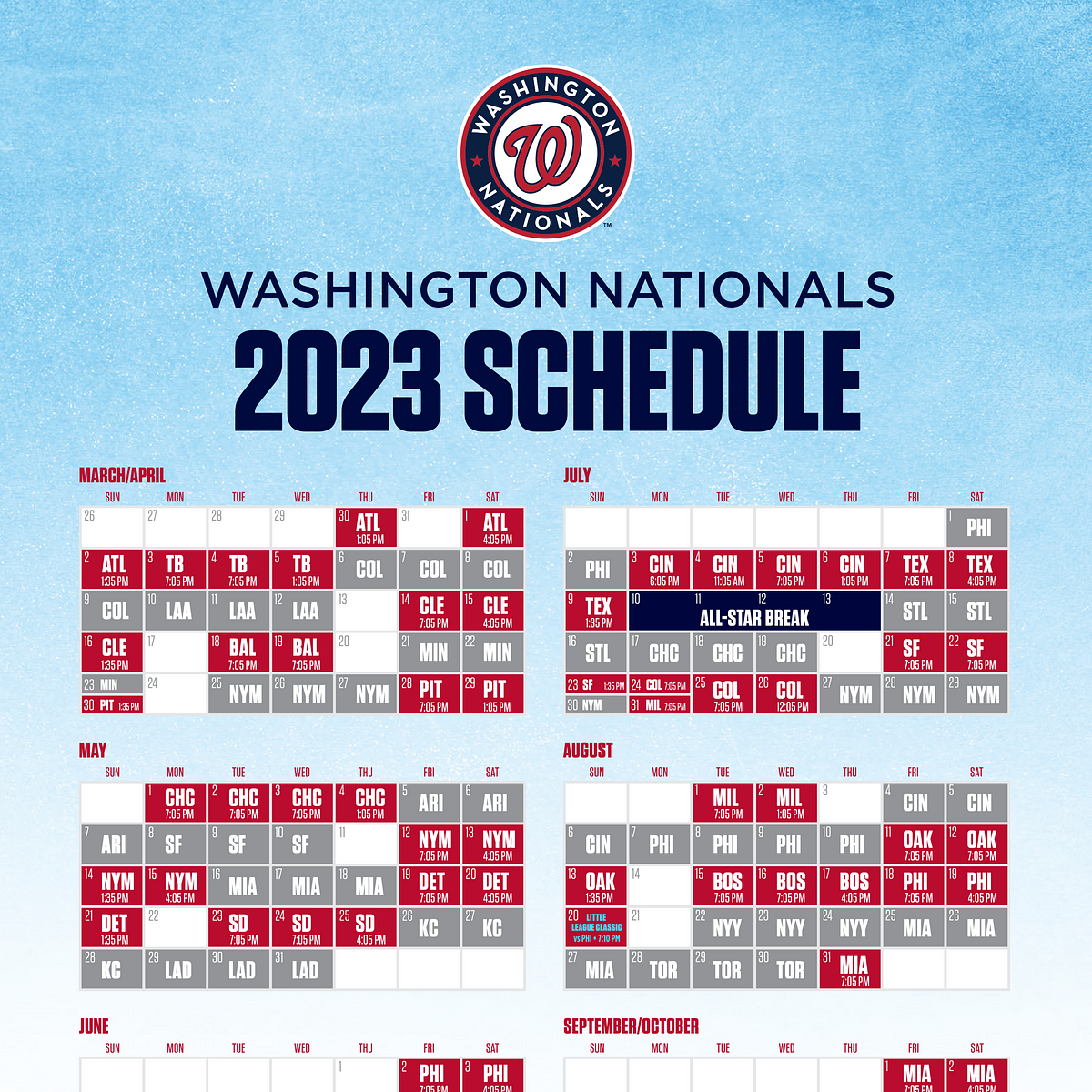 Washington Nationals Announce 2023 Schedule, by Nationals