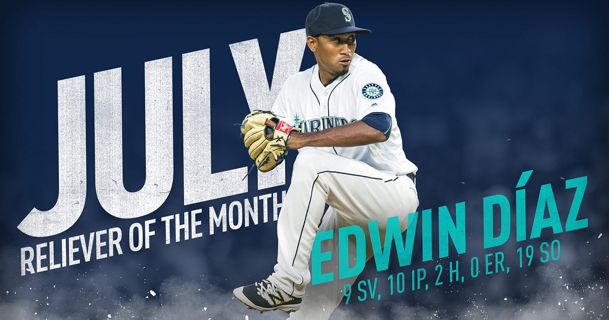 Edwin Díaz Named AL Reliever of the Month, by Mariners PR