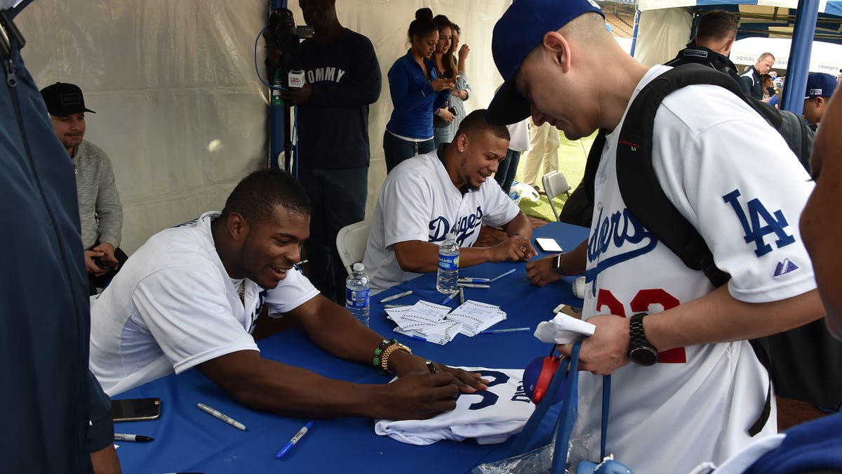 Yasiel Puig Los Angeles Dodgers Autographed Framed Jersey w