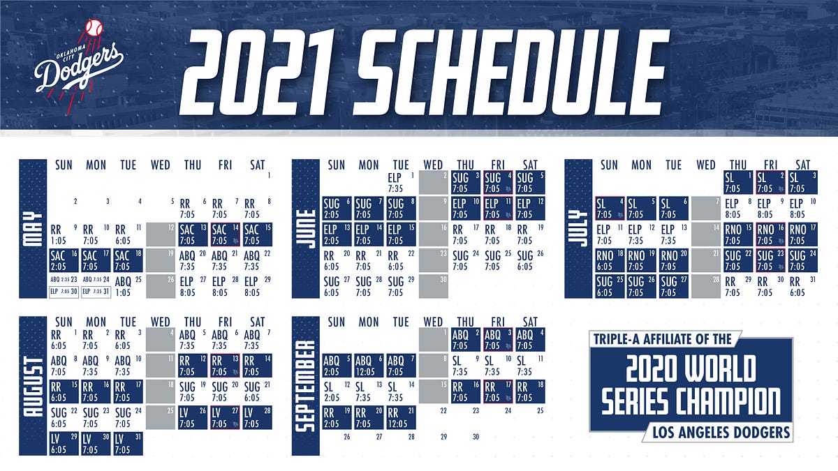 Dodgers' 2020 schedule announced. Season starts at home March 26