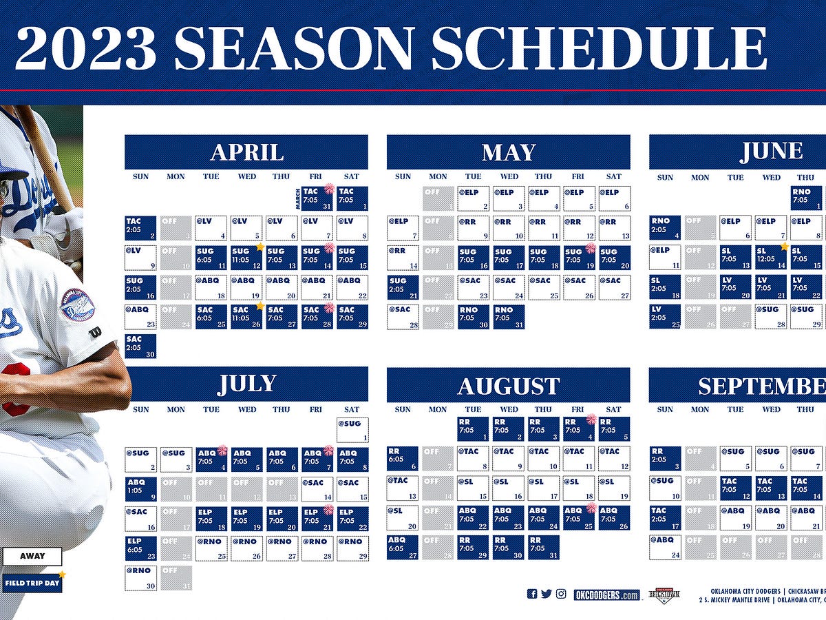 OKC Dodgers Announce 2023 Schedule, by Lisa Johnson