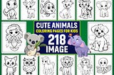 218 Cute Animals Coloring Pages for Kids