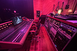 recording studio with sound isolation, control room and live room