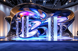 A vibrant custom exhibition stand showcasing unique design elements.