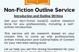 Non-Fiction Book Outline Services