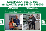 4th Quarter 2021 Sales Leaders — GreenTeamRealty.com