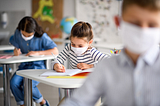 Students wearing masks back-to-school after COVID-19 quarantine