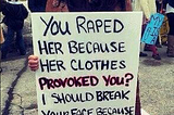 How does Society react to women being raped?