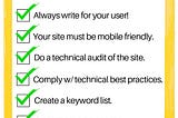 SEO Checklist for online stores and ecommerce. May be reused with attribution and a link back to RedlineMinds.com