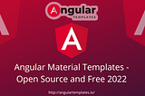 Angular Material Templates — Open Source and Free 2022