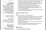 Project Manager Resume