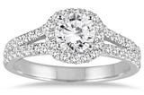 AGS Certified 1 1/4 Carat TW Diamond Engagement Ring in 14K White Gold (J-K Color I2-I3 Clarity)