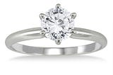 AGS Certified 1 Carat Diamond Solitaire Ring in 14K White Gold (J-K Color I2-I3 Clarity)