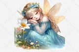 Lovely Sleeping Fairy Clipart PNG Bundle Graphic AI Transparent PNGs 1