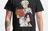 The Promised Neverland T-Shirts — The Promised Neverland Cute Ray Emma and Norman Classic T-Shirt…