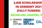 List of Germany Scholarships 2021 | Fully Funded