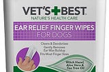 Vet’s Best Ear Relief Finger Wipes Ear Cleansing Finger Wipes for Dogs Sooths & Deodorizes 50…